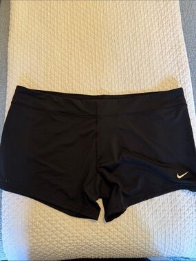Nike Black Women's Athletic Shorts with Small Swoosh